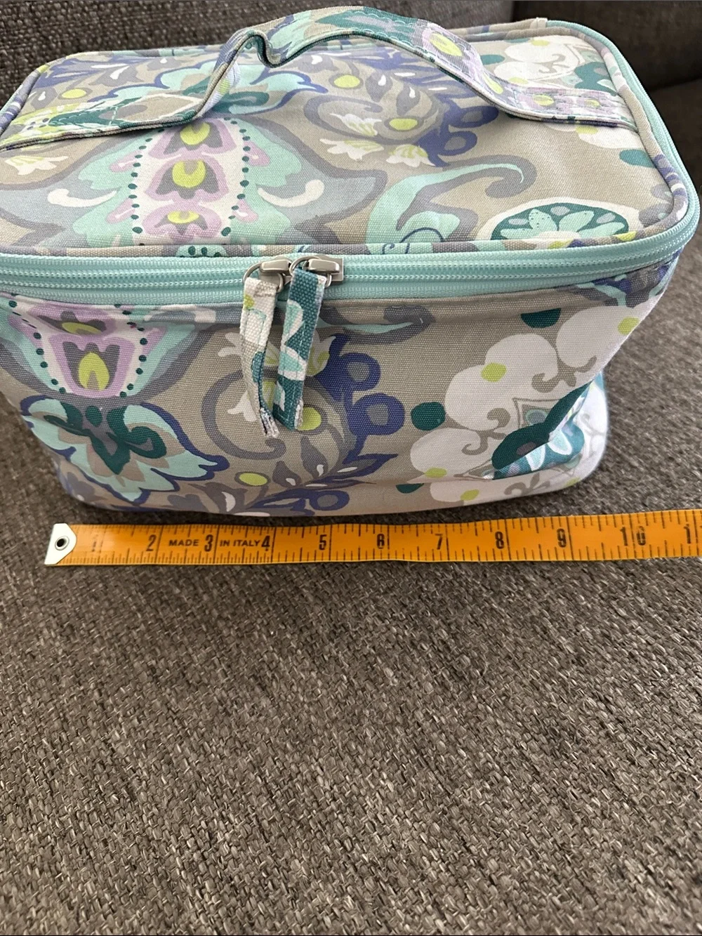 PB Teen Pottery Barn Paisley Floral Train Case Makeup Bag Travel Cosmetic